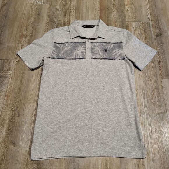 Travis Matthews Hawaiian Graphic Print Short Sleeved Polo Men's Size Small - Picture 1 of 8